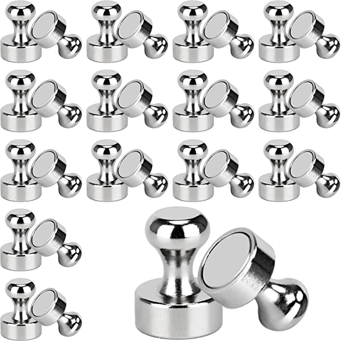 24pcs Strong Fridge Magnet Push Pin Neodymium Metal Magnetic Office Whiteboard