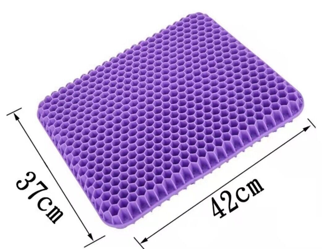 Double Layer Gel Honeycomb Seat Comfort Cushion Spine Pain Relief Flex Back Support (Purple)