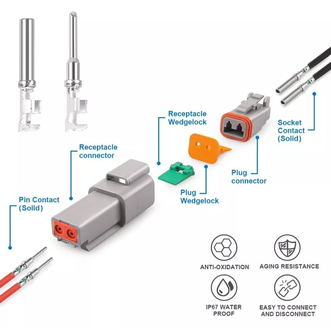 2 Way Automotive Electrical Plug Weatherproof