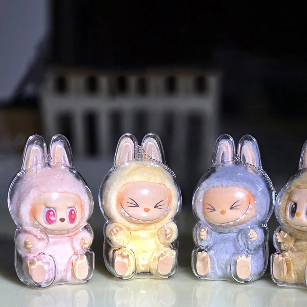Transparent Protective Case for POP MART Labubu The Monsters Plush Doll Cover