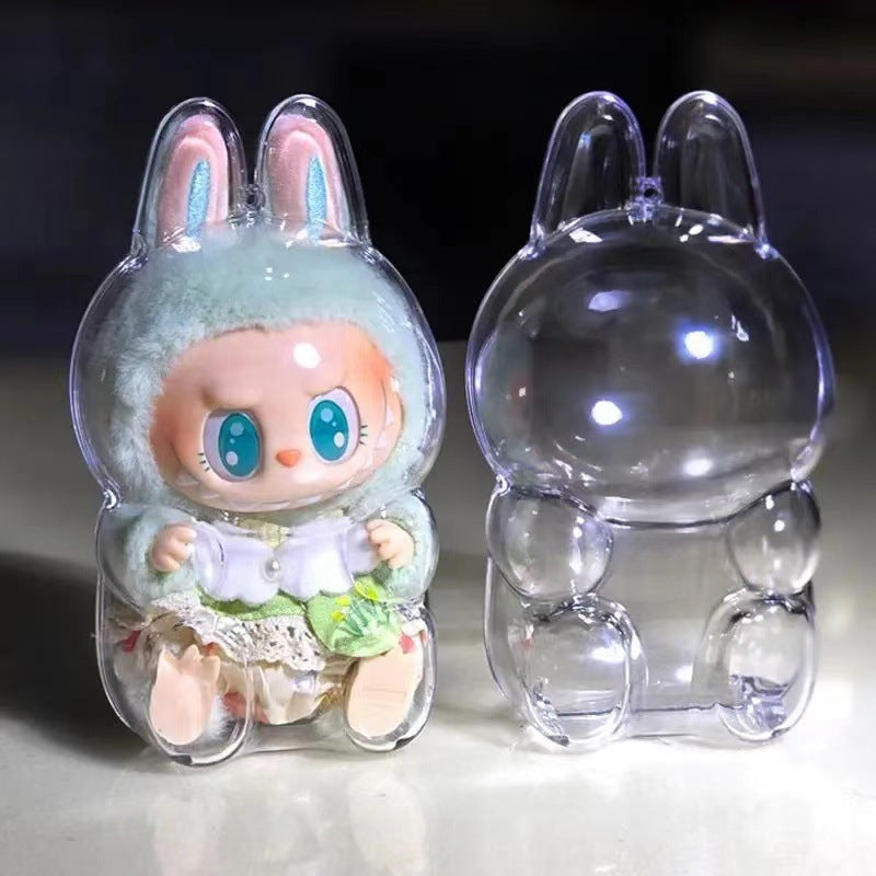 Transparent Protective Case for POP MART Labubu The Monsters Plush Doll Cover