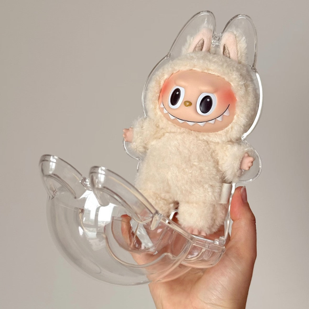 Transparent Protective Case for POP MART Labubu The Monsters Plush Doll Cover