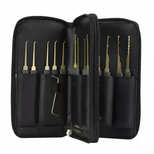 28 pcs Practice Lock Transparent Padlocks Unlocking Tool Pick Tool Set