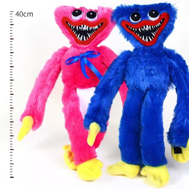 Huggy Wuggy Plush 40cm – Poppy Playtime Soft Toy for Kids & Fans | Blue Horror Doll