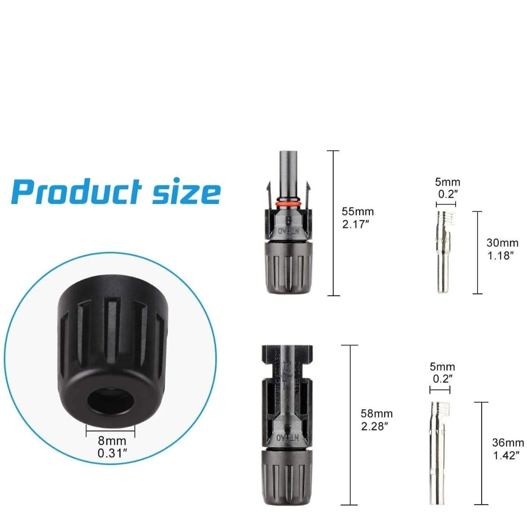 Connectors For IP67 MC4 Solar Panel 30A Plug Socket Male&Female Waterproof