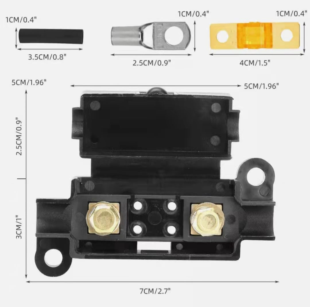 20A-200A MIDI FUSE KIT 4 ANS Holder 7 x 20 AMP Fuses to Suit Redarc BCDC Dual Battery