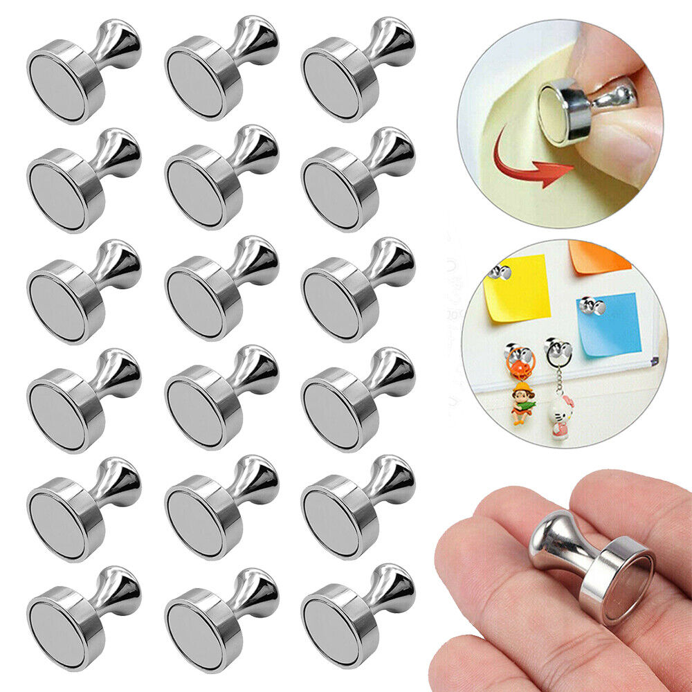 24pcs Strong Fridge Magnet Push Pin Neodymium Metal Magnetic Office Whiteboard