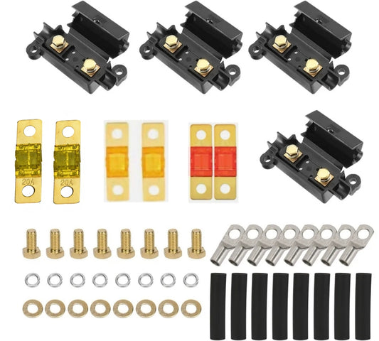 MIDI Fuse Kit – 2X20A, 2X40A, 2X50A MIDI Fuse Combo with 4 ANS Holders – Compatible with Redarc BCDC Dual Battery Systems