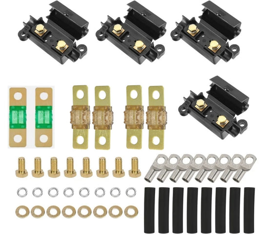 MIDI Fuse Kit – 2X30A, 2X70A, 2X120A MIDI Fuse Combo with 4 ANS Holders – Compatible with Redarc BCDC Dual Battery Systems