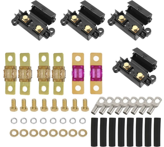 MIDI Fuse Kit – 2X70A, 2X120A, 2X150A MIDI Fuse Combo with 4 ANS Holders – Compatible with Redarc BCDC Dual Battery Systems(70/120/150A)