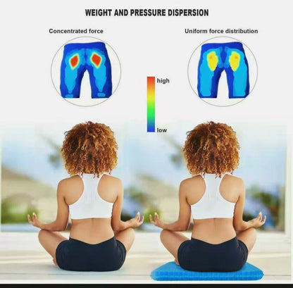 Double Layer Gel Honeycomb Seat Comfort Cushion Spine Pain Relief Flex Back Support （Purple)