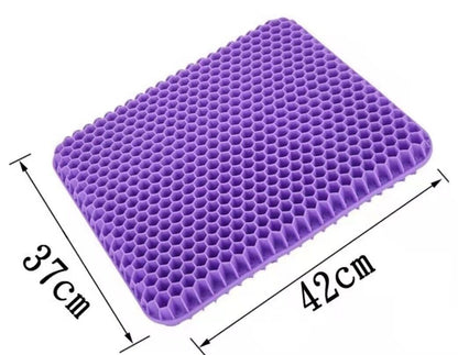 Double Layer Gel Honeycomb Seat Comfort Cushion Spine Pain Relief Flex Back Support （Purple)