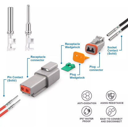 2 Way Automotive Electrical Plug Weatherproof