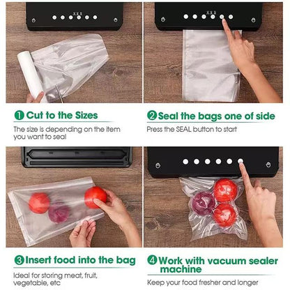 Vacuum Sealer Bags Roll Bag Precut Food Storage Saver Heat Seal Cryovac