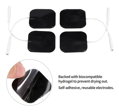 TENS Machine Electrode Pads – 5x5cm Reusable Gel (2mm Plug)