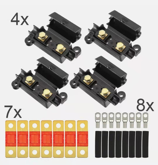 50A MIDI FUSE KIT 4 ANS Holder 7 x 50 AMP Fuses to Suit Redarc BCDC Dual Battery