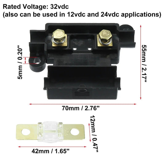 80A MIDI FUSE KIT 4 ANS Holder 7 x 80 AMP Fuses to Suit Redarc BCDC Dual Battery