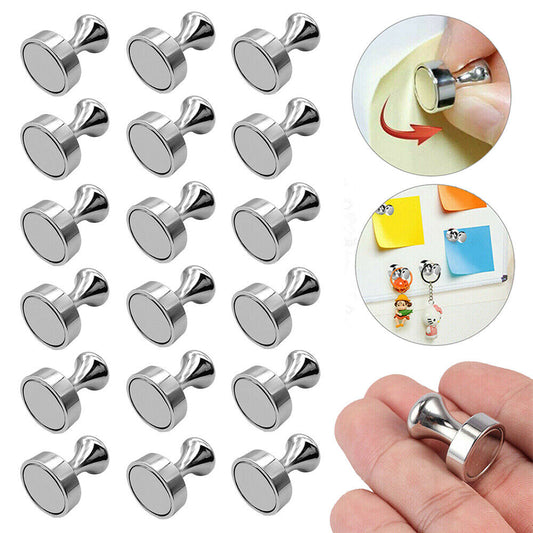 24pcs Strong Fridge Magnet Push Pin Neodymium Metal Magnetic Office Whiteboard